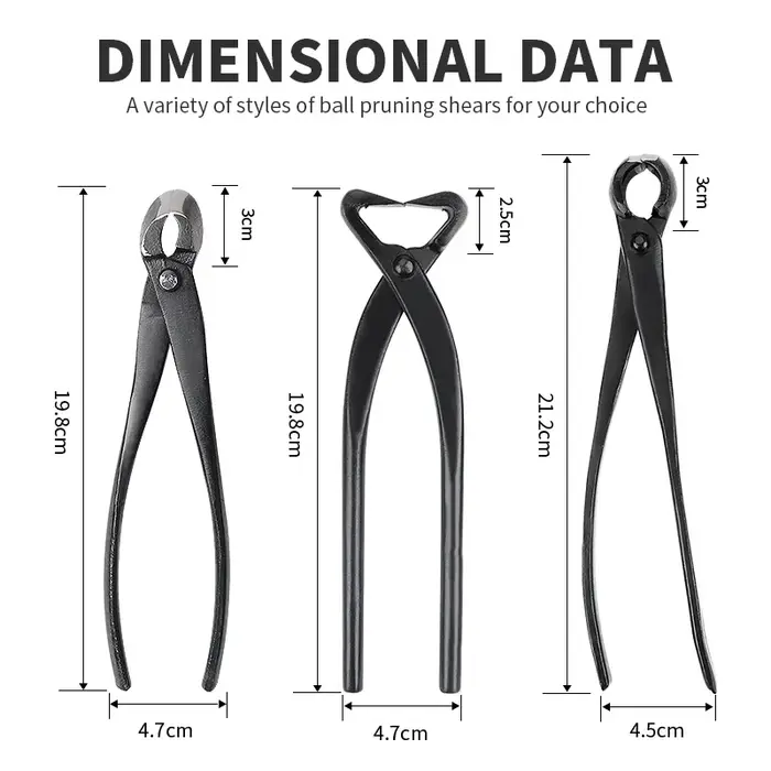 Onnfnag coupe-raine professionnelle coupe-bonsaï ciseaux à bord Concave outils de bonsaï en acier po