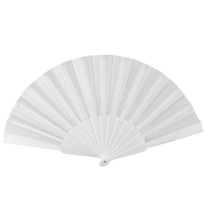 Éventail Pliable à la Main en Tissu Plastique Blanc pour Homme et Femme