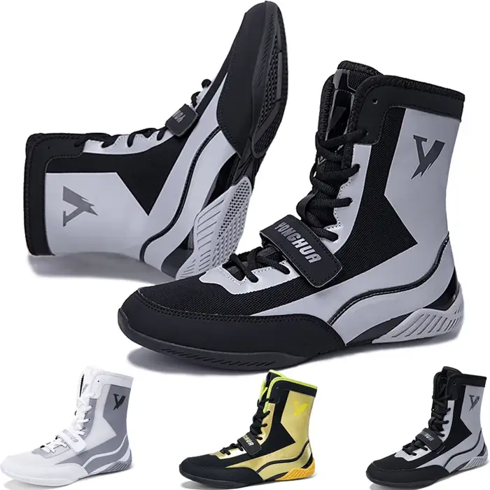 Nouvelles chaussures de lutte et de boxe professionnelles, bottes de lutte volantes en maille respir