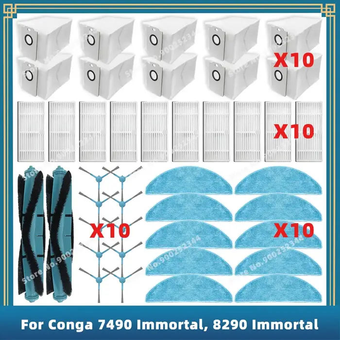 Pièces de Rechange Compatible pour Cecotec Conga 7490 Immortal / 8290 Immortal / Kabum Smart 900 Acc