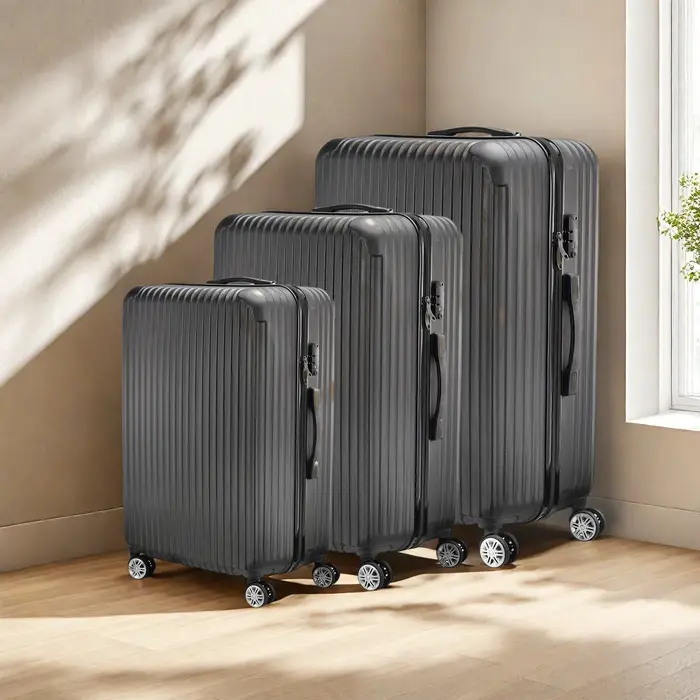 Ensemble de 3 valises cabine, valises de voyage, valise à roulettes, de valises rigides en ABS, avec