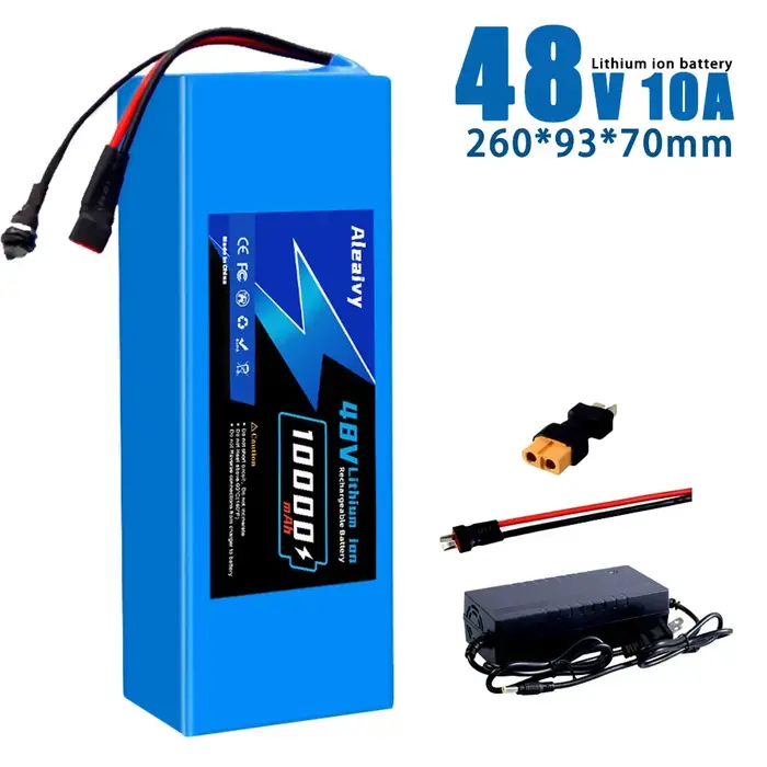 48V 10Ah 13S4P Vélo Électrique Batterie Au Lithium Built-in30A BMS pour 100W-750W Moteur eBike Vélo 