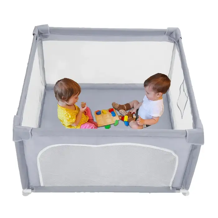 Parc bébé 120x120cm Parc pour bébés et tout-petits, centre d'activités pour bébés, cour de jeu - Uni