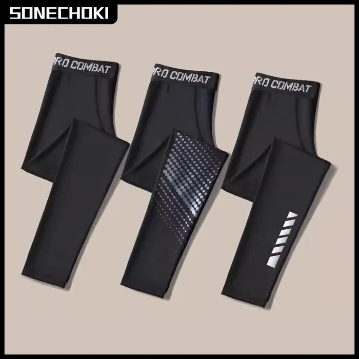 Pantalon de compression SONECHOKI pour homme, leggings de sport, entraînement, gym, tissu respirant,