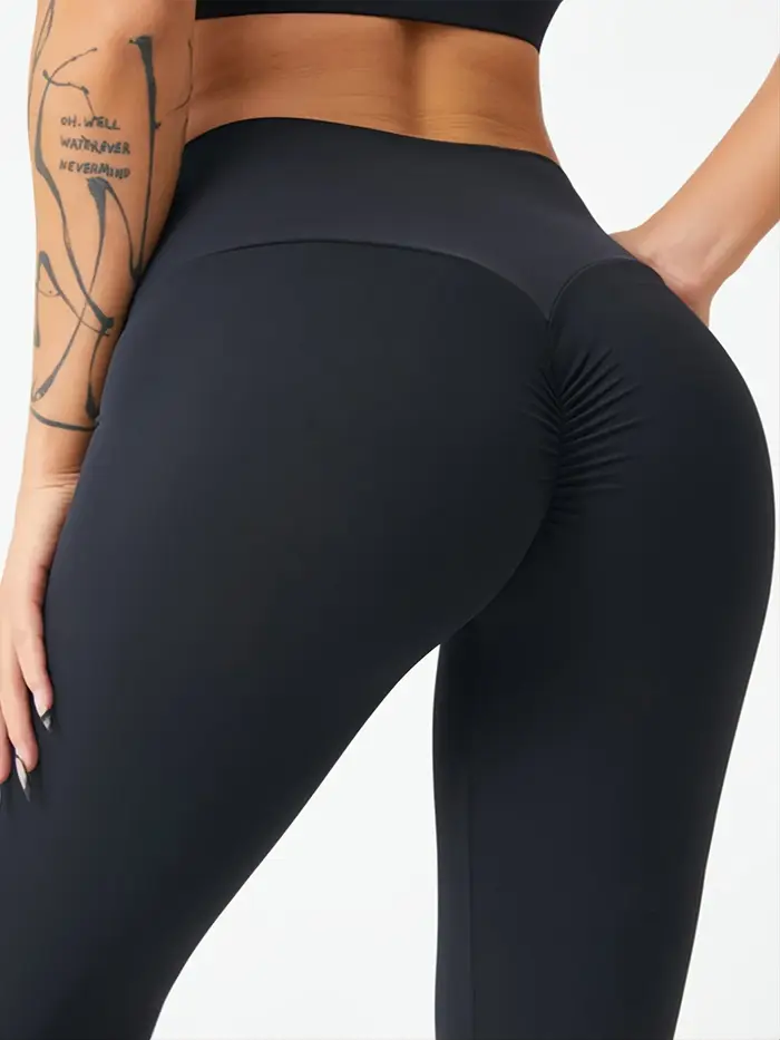 Pantalon de yoga femme taille haute - Micro-compression pour ventre et hanches, idéal running et fitness