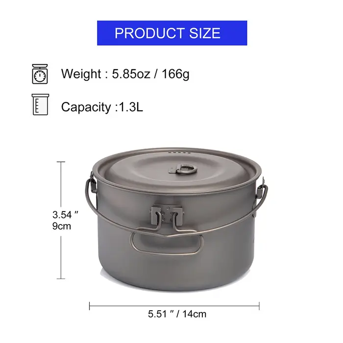 Ensemble vaisselle titane Widesea camping randonnée trekking cuisine extérieure léger durable