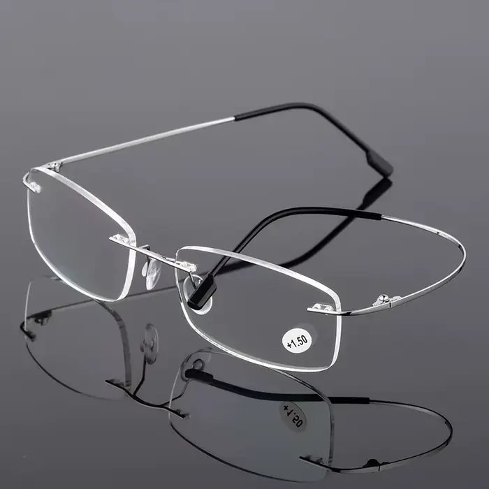 Lunettes de lecture sans monture en titane à mémoire de forme pour hommes et femmes, ultralégères, p
