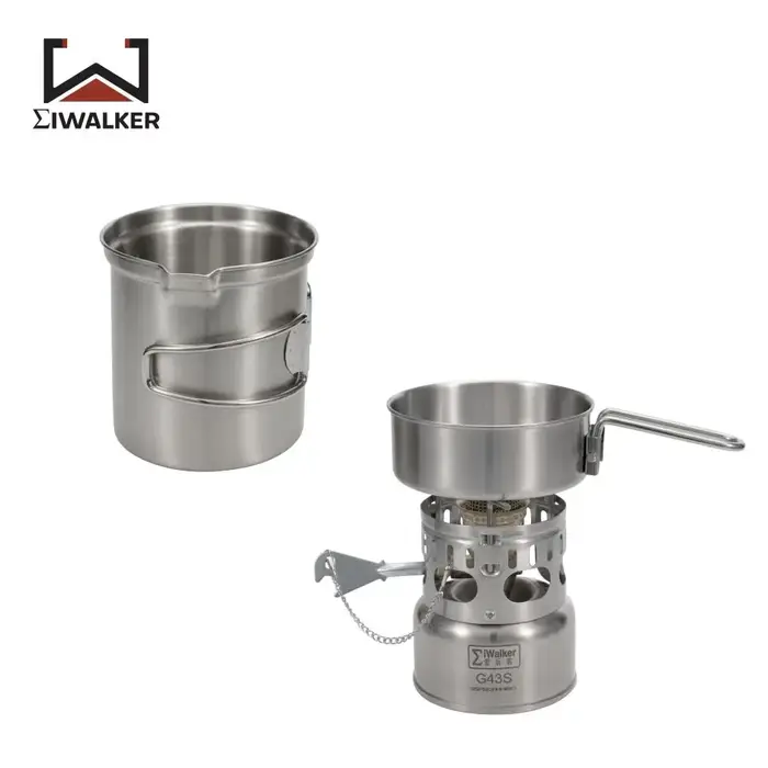 IWALKER G43S ensemble de cuisine poêle de Camping essence e poêle brûleur silencieux avec casseroles