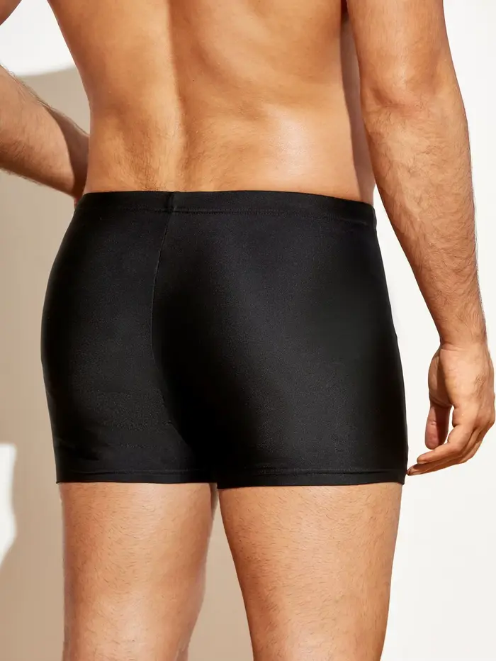 Pantalon de bain moulant à coins plats pour hommes, couleur unie, entraînement