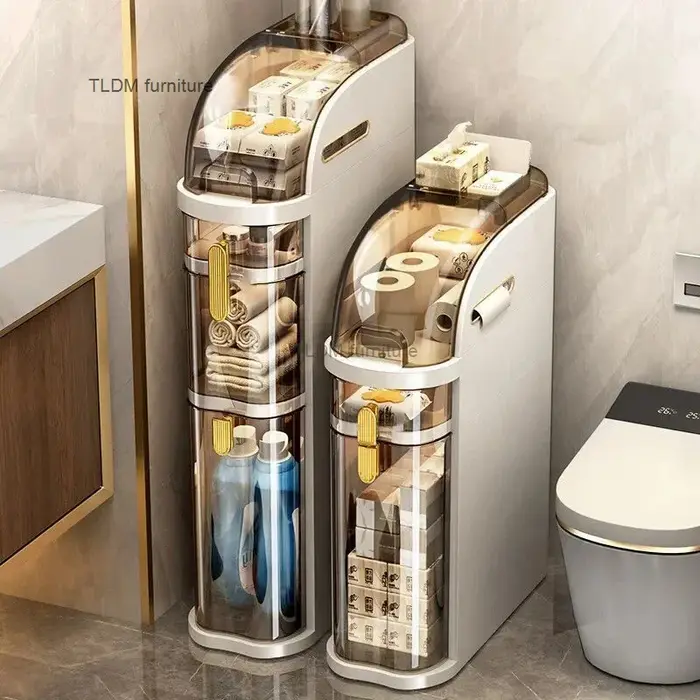 HOGap-Armoire de Rangement T1 pour Toilettes avec Couvercle Étanche, Installation Gratuite, Armoire 