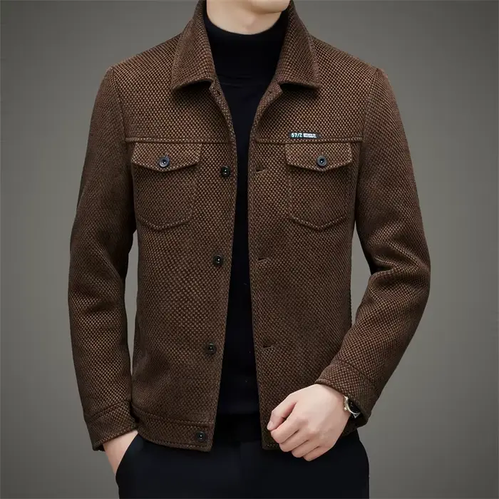 Manteau épais et décontracté pour hommes, veste tendance à revers de haute qualité, nouvelle collect