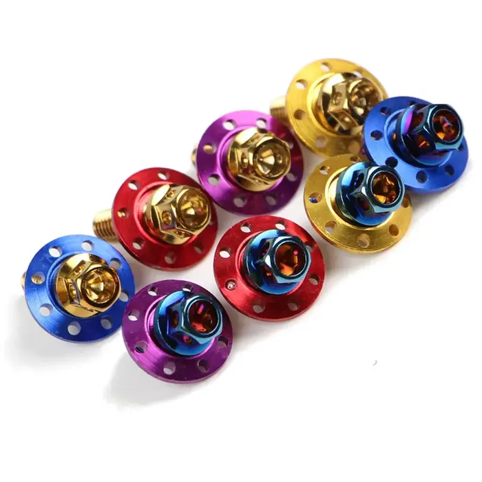 Vis de garde-boue modifiée pour moto, voiture électrique, fourche plate, acier inoxydable, couleur, 