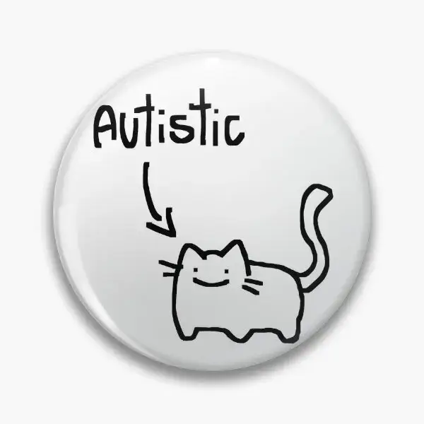 Broche à bouton souple pour chat autiste, cadeau de dessin animé pour amoureux, Badge de mode drôle,
