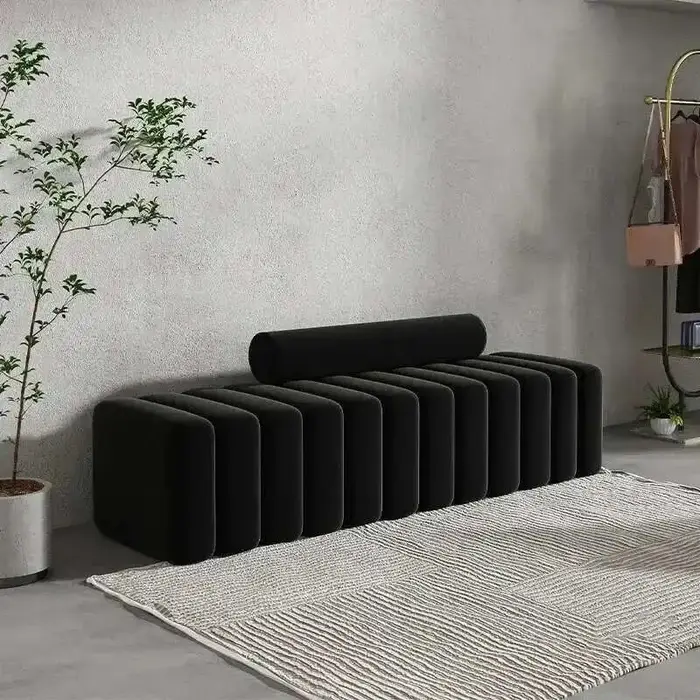 Nordique salon canapé repose-pieds lumière luxe rembourré banc chambre lit fin tabouret créatif rect