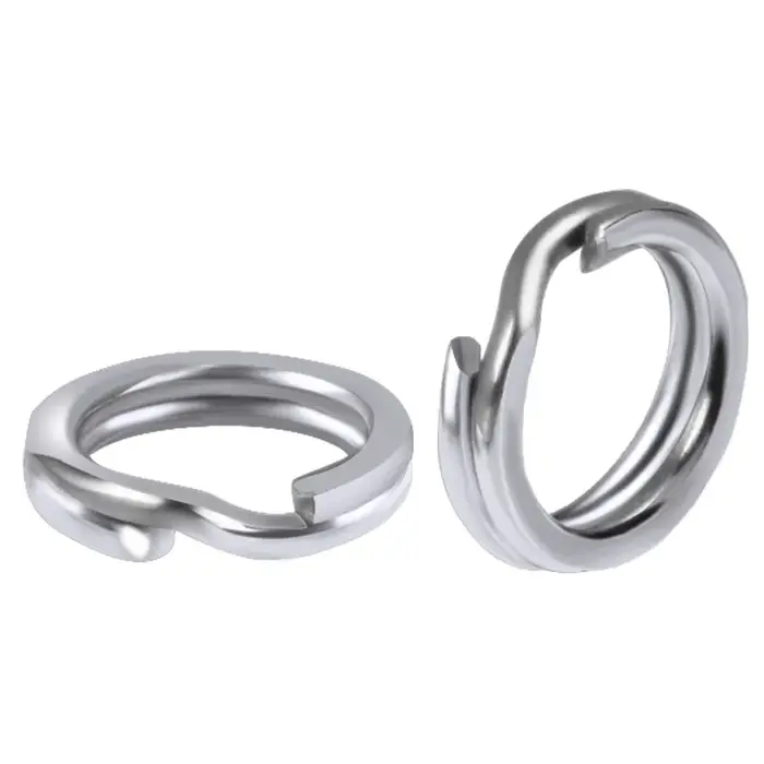 Anneau fendu de pêche en acier inoxydable, Double anneau fendu ovale solide, accessoires pour croche