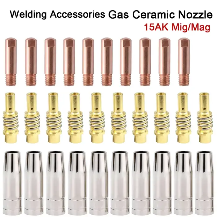 Consommables de soudage pour torche MIG 15AK, 15 pièces/30 pièces, 180A, support de pointes de buse 