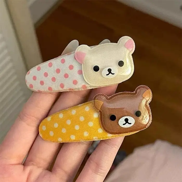 Kawaii Rilakkuma frange pince latérale dessin animé mignon vague Point BB pince à cheveux paresseux 