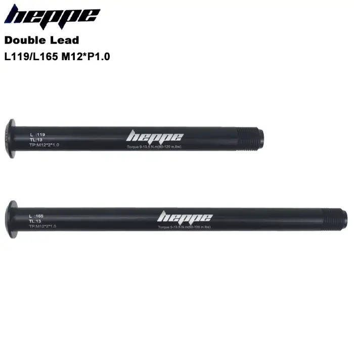 HEPPE vélo Double plomb à travers l'axe 119mm/165mm M12xP1.0 vtt vélo de route fourche avant arbre b