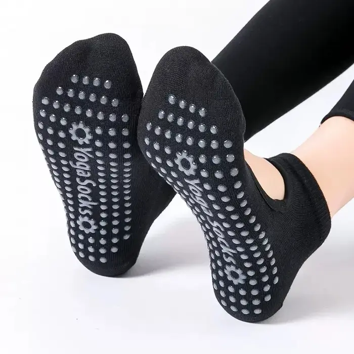Chaussettes de Yoga pour femmes, de haute qualité, antidérapantes, respirantes, dos nu, Pilates, che