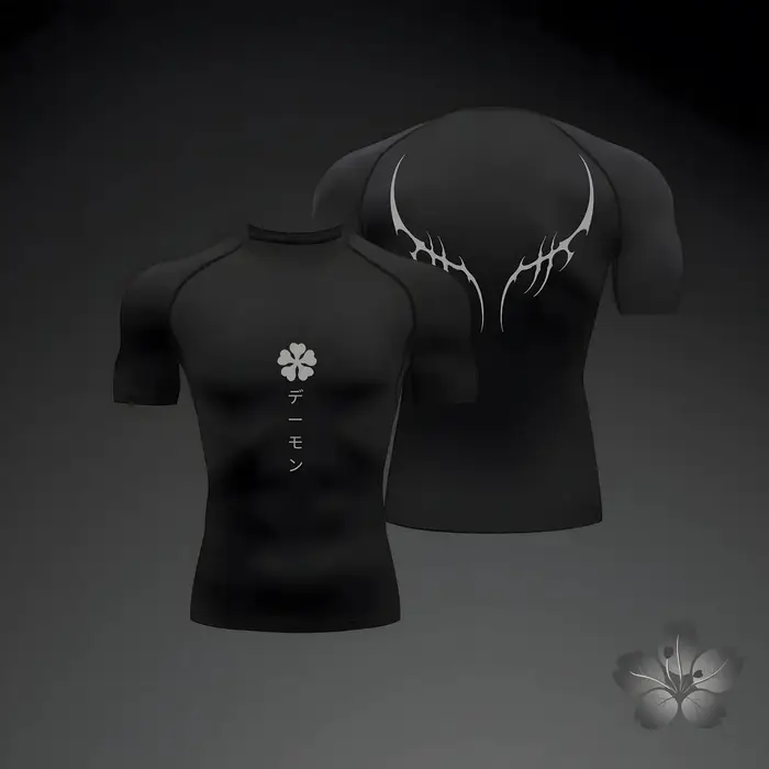Hommes Compression chemise Anime Sport séchage rapide t-shirts de gymnastique Fitness athlétique sou