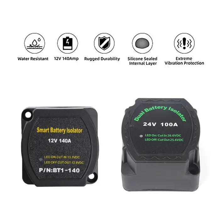 Isolateur de batterie double intelligent 12V ou 24V, relais de Charge divisé sensible à la tension, 