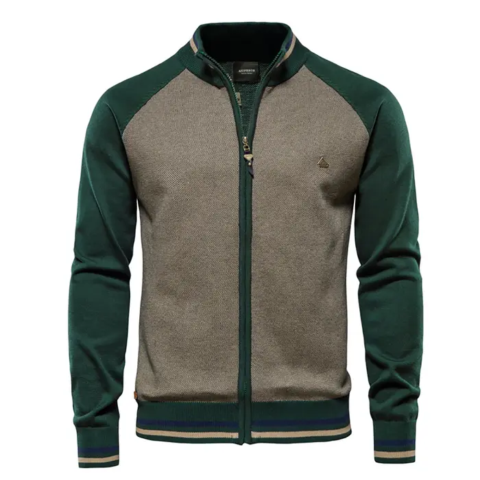 AIOPESON épissé Cardigan hommes Streetwear décontracté haute qualité coton pull hommes hiver marque 