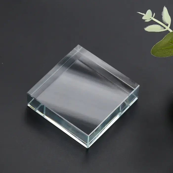 Prisme à facettes Laser transparent de 5cm, Cube carré géométrique, verre cristal, presse-papier art