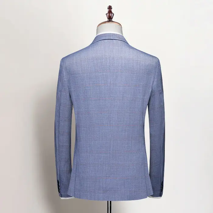 Ensemble trois pièces à rayures pour hommes, robe slim, tenue de mariage haut de gamme, costume imbi