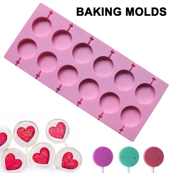 Moule à sucette en silicone de forme ronde pour enfants, outils de cuisson bricolage pour enfants, c