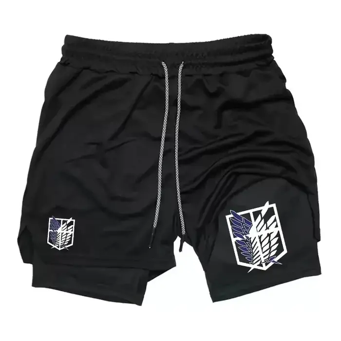 Nouveaux shorts de sport 2-en-1 pour hommes, respirants, décontractés, pour le jogging, l'été, avec 