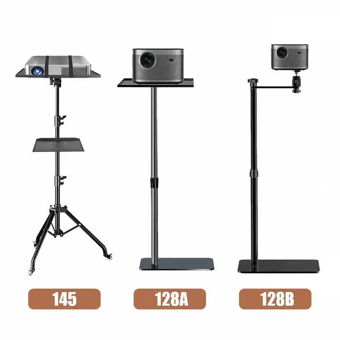 Trépied de projecteur 145 cm, support pour ordinateur portable, hauteur réglable de 23 à 63 pouces, 