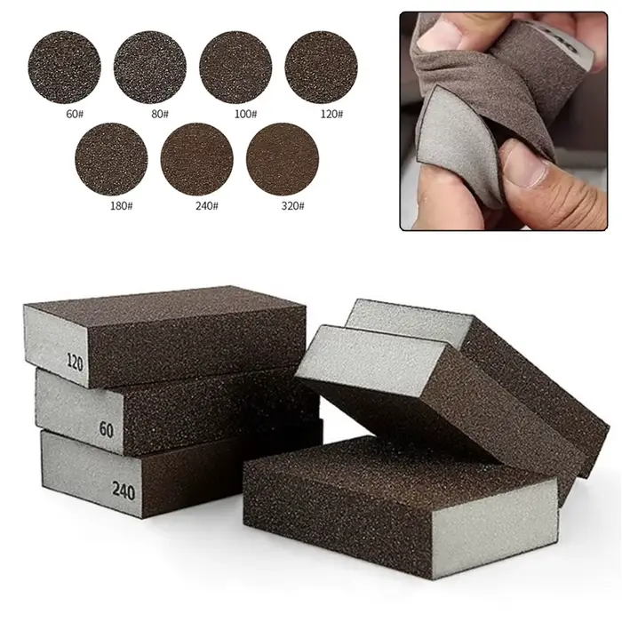 Blocs d'éponge de ponçage grain 60 80 100 120 180 240 320, éponge de meulage murale, bloc de sable, 