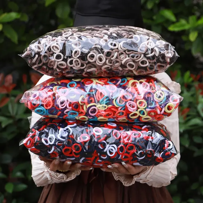 100 pièces coloré de base en Nylon élastique bandeau pour fille queue de cheval tenir Scrunchie élas
