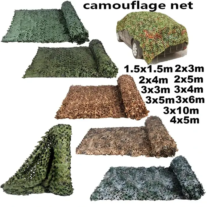 Filet de camouflage pavillon, filet d'ombrage, décoration de jardin, vert jungle, blanc, couleur dés