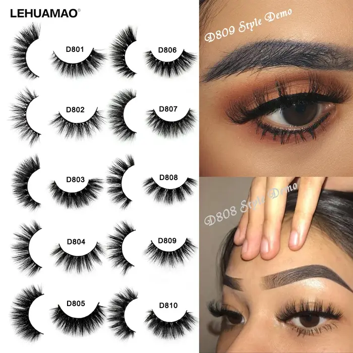 LEHUAMAO – Faux-Cils 3D Volumineux et Doux en Vison, Accessoires de Maquillage Réutilisables Épais, 