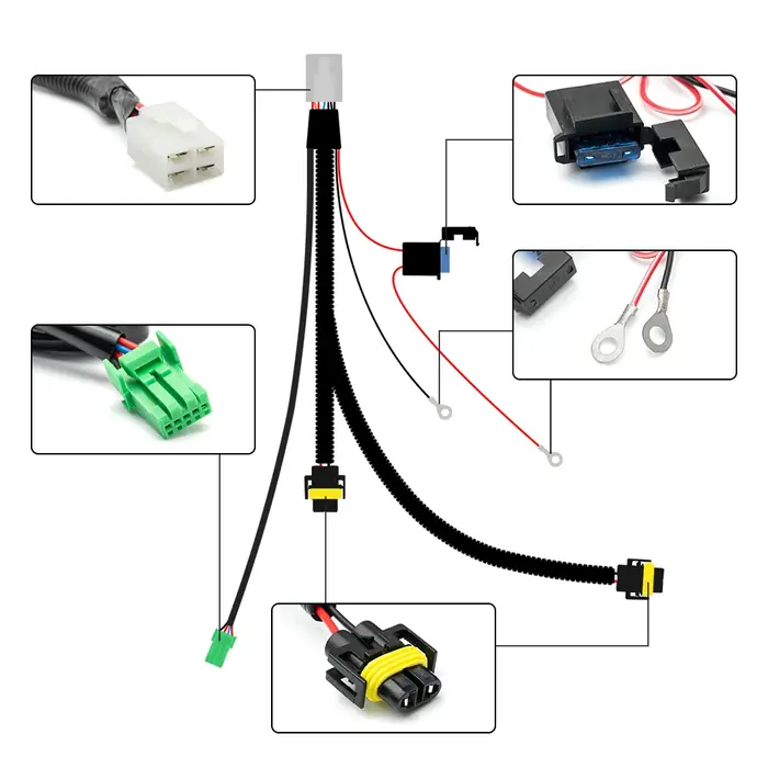 Faisceau de câbles pour phare antibrouillard H8 H11 12V 40a, pour Honda Civic Jazz CR-V HR-V Accord 