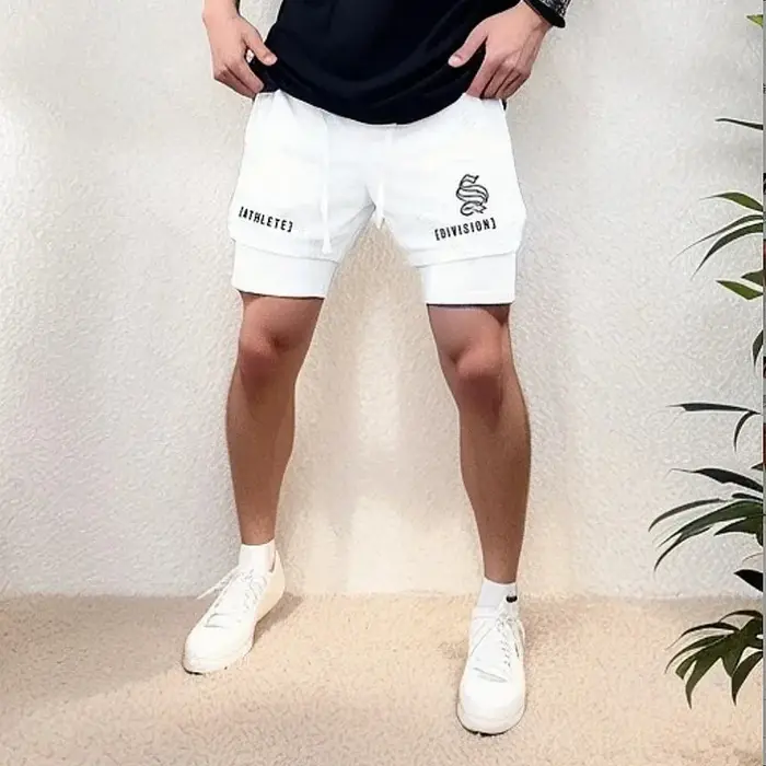 Shorts sport 2 en 1 hommes course fitness - Jogging double pont séchage rapide gym 2025