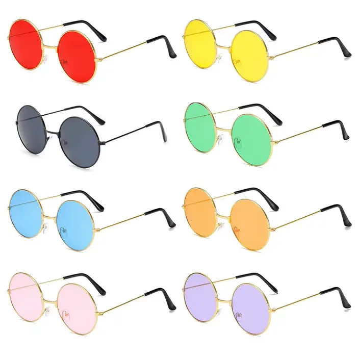 Lunettes De soleil Vintage UV400 pour femmes, verres solaires colorés à monture ronde, miroir en mét