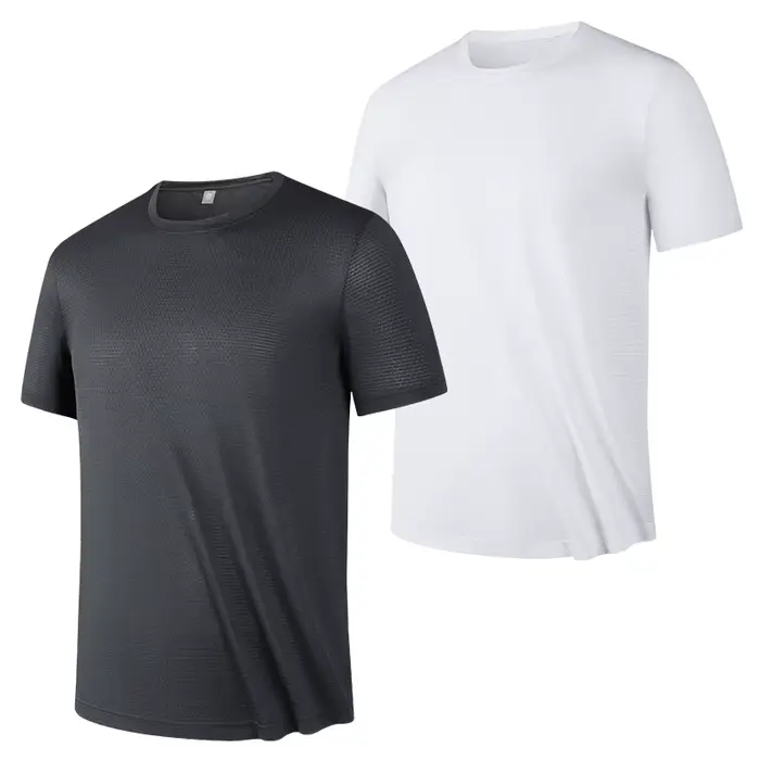 2 pièces séchage rapide hommes course T-shirt Fitness sport T-shirt gymnastique entraînement t-shirt