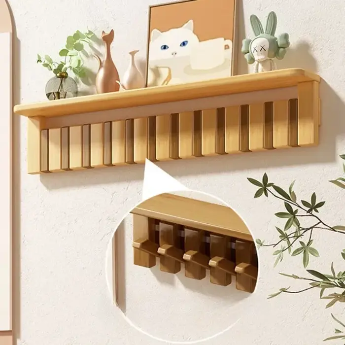 Cintre mural créatif nordique moderne en bois massif, porte-vêtements de luxe pour salon, chambre à 