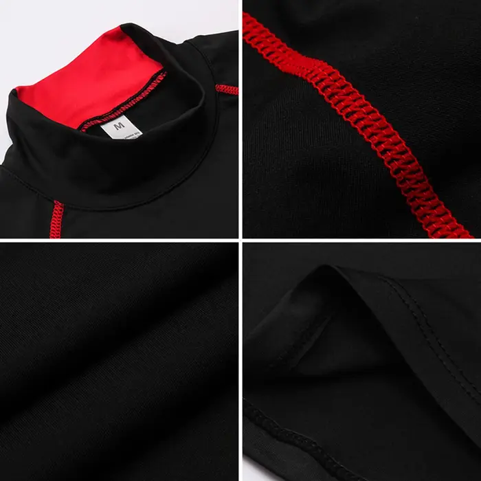 Chemise de compression homme à manches longues col haut sport cool sec protection solaire course gymnastique activité physique户外运动压缩长袖衫男士紧身衣冷却速干防晒运动健身活动服装