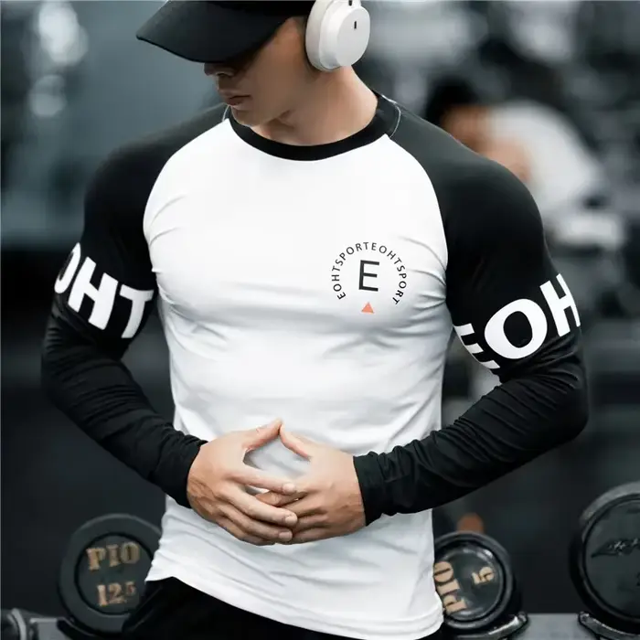 T-shirt de basket-ball pour hommes, chemise de Sport et de Fitness, à manches longues, séchage rapid