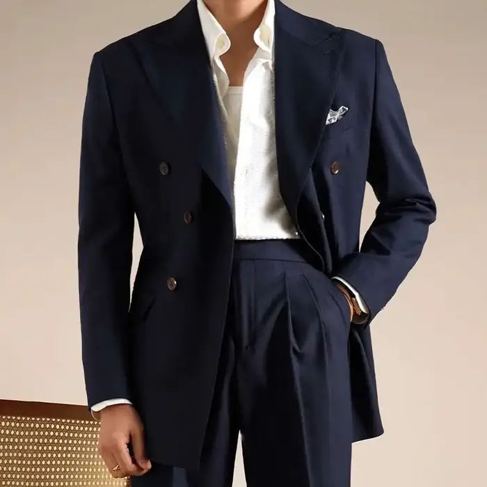 Smoking à double boutonnage imbibé pour hommes, 2024 laine, blazers italiens, zones fumeurs, mariage