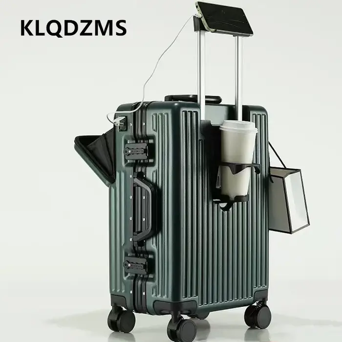 KLQDZMS valise multifonctionnelle ouverture avant valise d'embarquement boîtier de chariot pour ordi