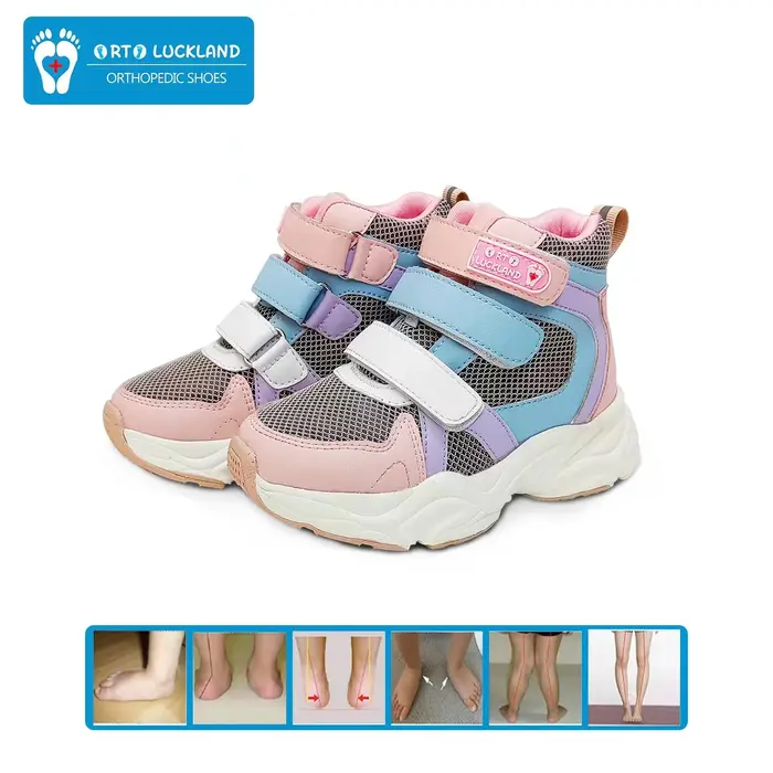 Ortoluckland – baskets orthopédiques en cuir pour filles, chaussures orthopédiques pour enfants de 2