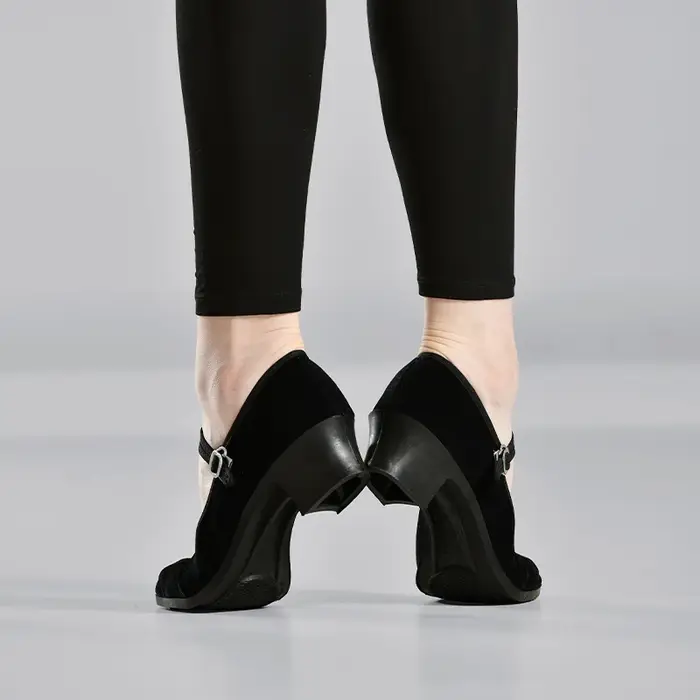 Chaussures de danse spécialisées pour adolescentes, chaussures de danse ethnique en tissu noir pour 