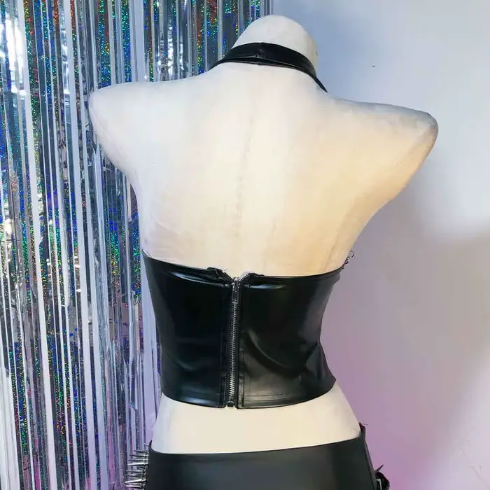 Débardeurs Gothiques Y2K Cybergoth pour Femmes, Vêtements Emo, Tops Corset Gothiques avec Chaîne, So