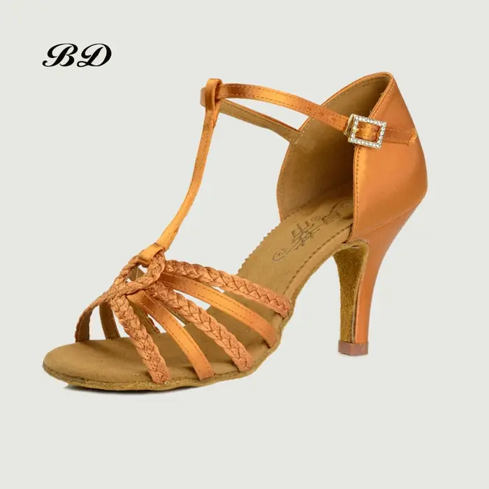 BDDANCE – chaussures de danse latine de qualité supérieure, en Satin importé, avec boucle en diamant