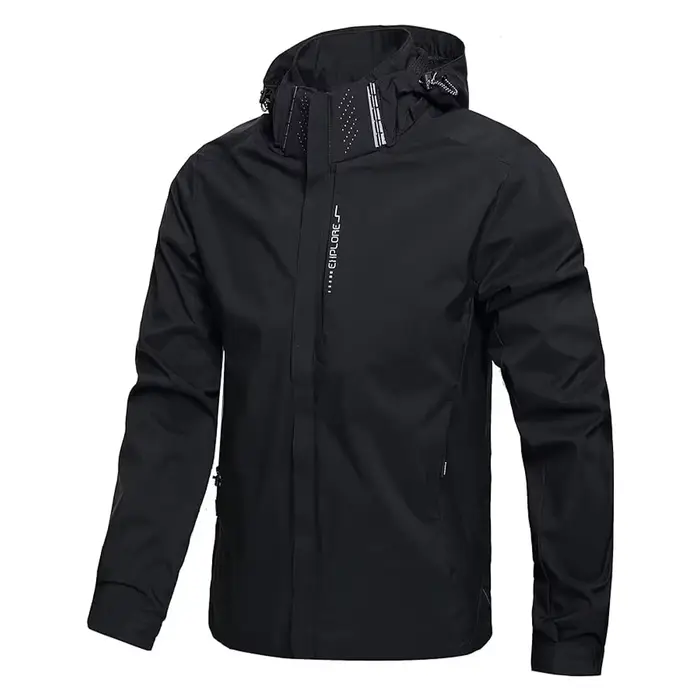 Veste de pluie imperméable légère pour hommes, imperméable d'extérieur à capuche, veste coupe-vent d