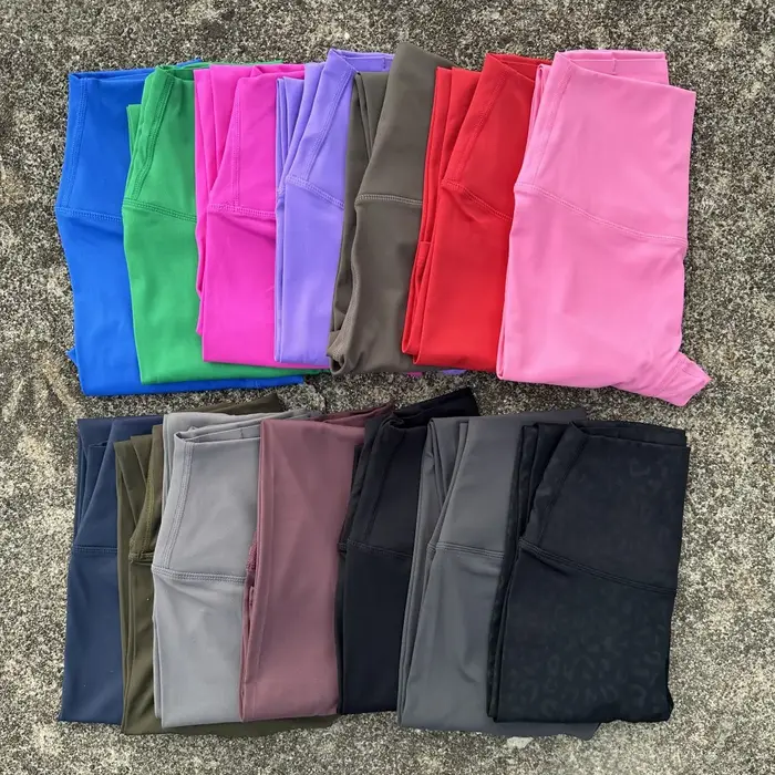Couleur unie dos taille poche taille haute Fitness Yoga Legging doux femmes Sport pantalon serré beu
